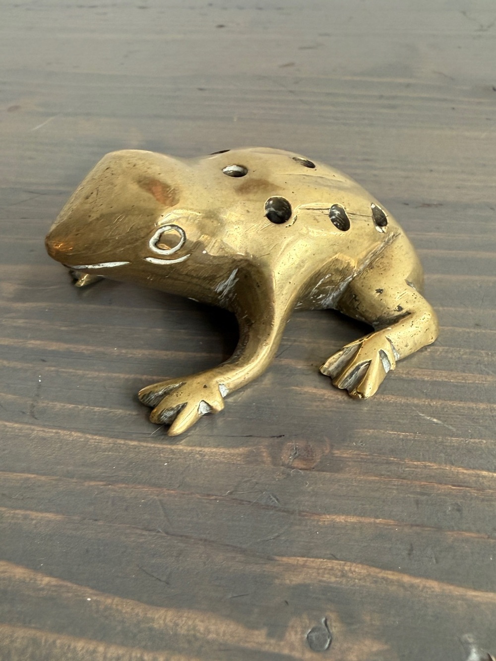 Vintage brass frog